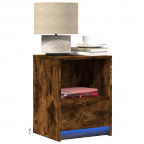 Bedside Cabinet Smoked Oak Engineered wood Compact