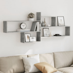 Wall Shelf Concrete grey Engineered wood Medium Wall Sh...