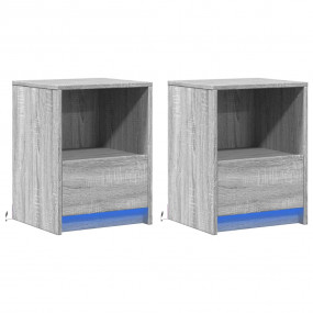 Bedside Cabinet Set of 2 Grey sonoma Engineered wood Co...