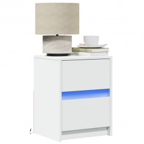 Bedside Cabinet White Engineered wood Standard Bedside ...