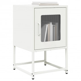 Bedside Cabinet White Cold-rolled Steel Standard Bedsid...