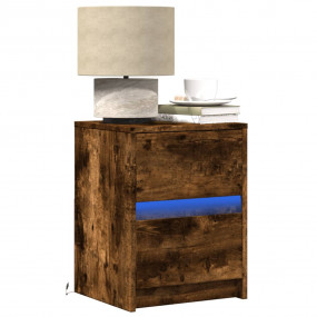 Bedside Cabinet Smoked Oak Engineered wood Small Bedsid...