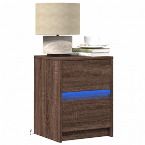 Nightstand Brown oak Engineered wood Standard height ni...