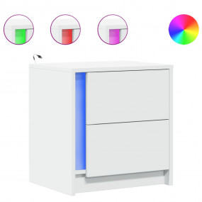Bedside Cabinet Set of 2 White Engineered wood Standard