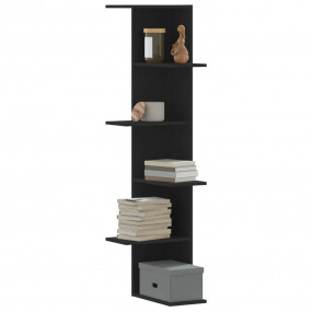 Wall Corner Shelf Black Engineered Wood Medium Wall Cor...