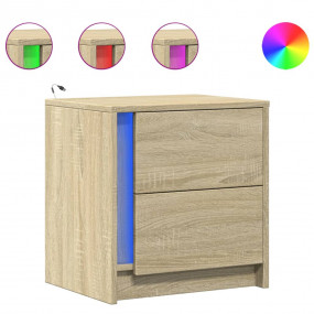 Bedside Cabinet Set of 2 Sonoma oak Engineered wood Med...