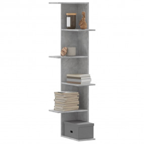 Wall Corner Shelf Concrete Grey Engineered Wood Standar...
