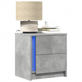 Bedside Cabinet Set of 2 Concrete grey Engineered wood ...