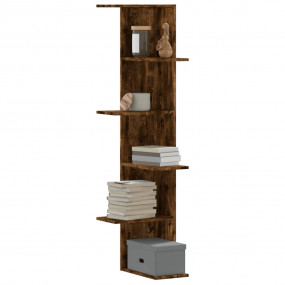 Wall Corner Shelf Smoked Oak Engineered Wood 55.1 in He...