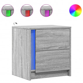 Bedside Cabinet Gray Sonoma Engineered Wood Medium