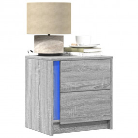 Bedside Cabinet Set of 2 Grey Sonoma Engineered wood Me...