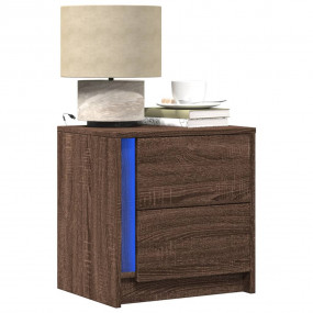 Bedside Cabinet Brown oak Engineered wood Bedside Cabin...