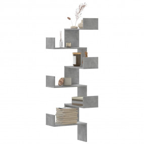Wall Corner Shelf Concrete Grey Engineered Wood Large