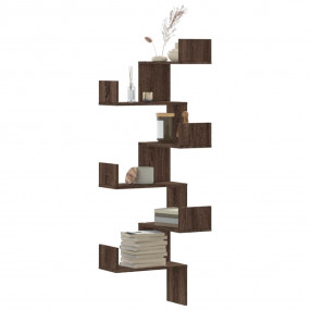 Wall Corner Shelf Brown Oak Engineered Wood Medium Wall...