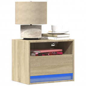 Wall-mounted Bedside Cabinet Sonoma oak Engineered wood...
