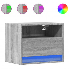 Wall-mounted Bedside Cabinet Gray Sonoma Engineered woo...