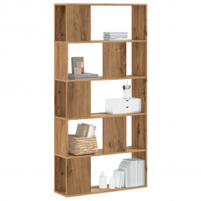 Bookcase Artisan Oak Engineered Wood Large Bookcase Rec...
