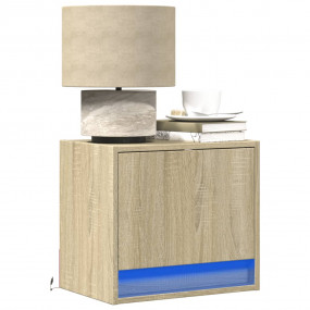 Wall-mounted Bedside Cabinet Sonoma oak Engineered wood...
