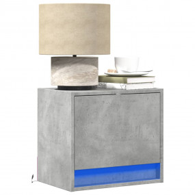 Wall-mounted Bedside Cabinet Set of 2 Concrete Grey Eng...
