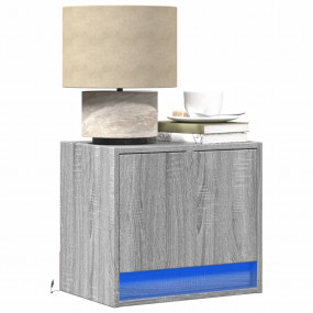 Wall-mounted Bedside Cabinet Grey Sonoma Engineered Woo...