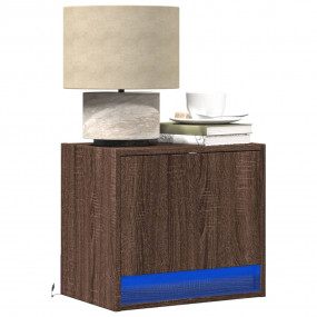 Wall-mounted Bedside Cabinet Brown Oak Engineered wood