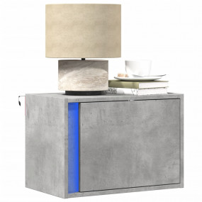 Wall-mounted Bedside Cabinet Concrete Gray Engineered W...