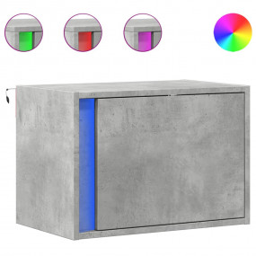 Wall-mounted Bedside Cabinet Set of 2 Concrete grey Eng...