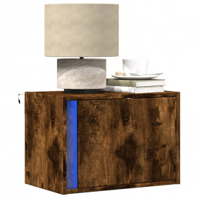 Wall-mounted Bedside Cabinet Smoked Oak Engineered Wood...
