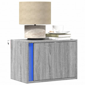 Wall-mounted Bedside Cabinet Set of 2 Grey Sonoma Engin...