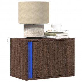 Wall-mounted Bedside Cabinet Brown Oak Engineered wood