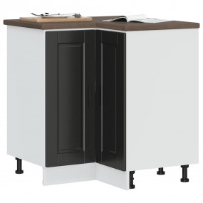 Kitchen Corner Base Cabinet Black Engineered wood Stand...