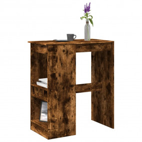 Bar Table Smoked Oak Engineered Wood Tall Bar Table Rec...