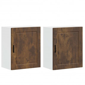 Kitchen Wall Cabinet Set of 2 Smoked oak Engineered woo...