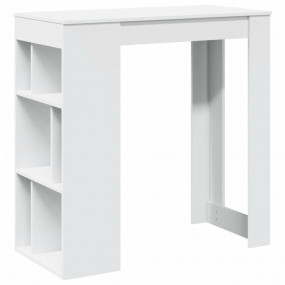 Bar Table White Engineered Wood Bar Table Rectangular M...