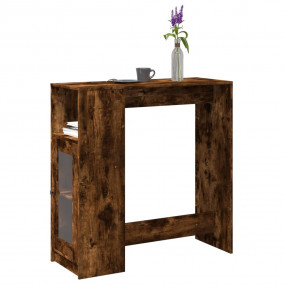Bar Table Smoked Oak Engineered Wood Tall Bar Table Rec...