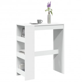 Bar Table White Engineered Wood Tall and narrow Bar Tab...
