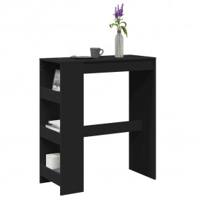 Bar Table Black Engineered Wood Medium Bar Table Rectan...