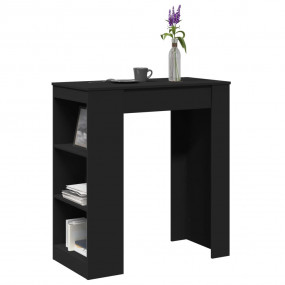 Bar Table Black Engineered Wood Tall Bar Table Rectangu...