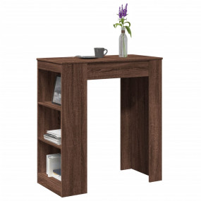 Bar Table Brown Oak Engineered Wood Tall Bar Table Rect...