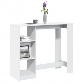 Bar Table White Engineered Wood Large Bar Table Rectang...