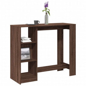 Bar Table Brown Oak Engineered Wood Tall Bar Table Rect...