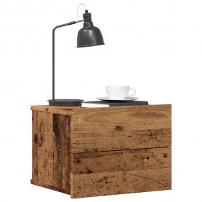 Wall-mounted Bedside Cabinet Old Wood Engineered Wood C...