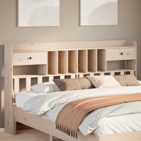 Headboard Pine Solid Pinewood Double Headboard Rectangu...