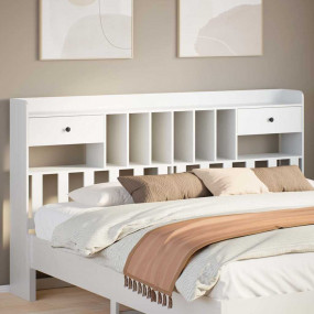 Headboard White Solid Pine Wood