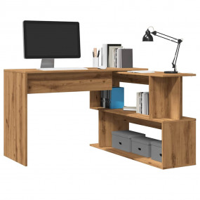 Corner Desk Artisan Oak Engineered Wood Large Rotatable