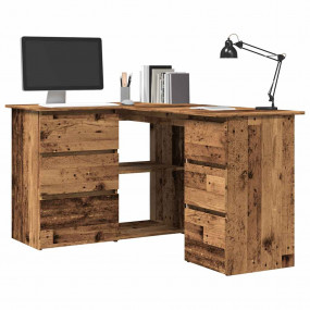 Corner Desk Old Wood Engineered Wood Large Corner Desk ...