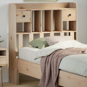 Headboard Natural Pine Solid Pine Wood Single Sleek Hea...