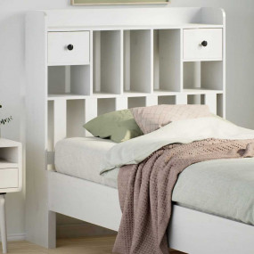 Headboard White Solid Pinewood 29.5 in wide Headboard