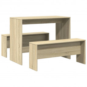 Dining Table And Bench Set Sonoma Oak Engineered wood M...