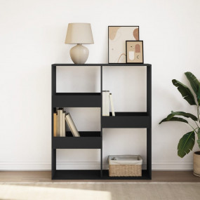 Book Cabinet Black Engineered Wood Medium Book Cabinet